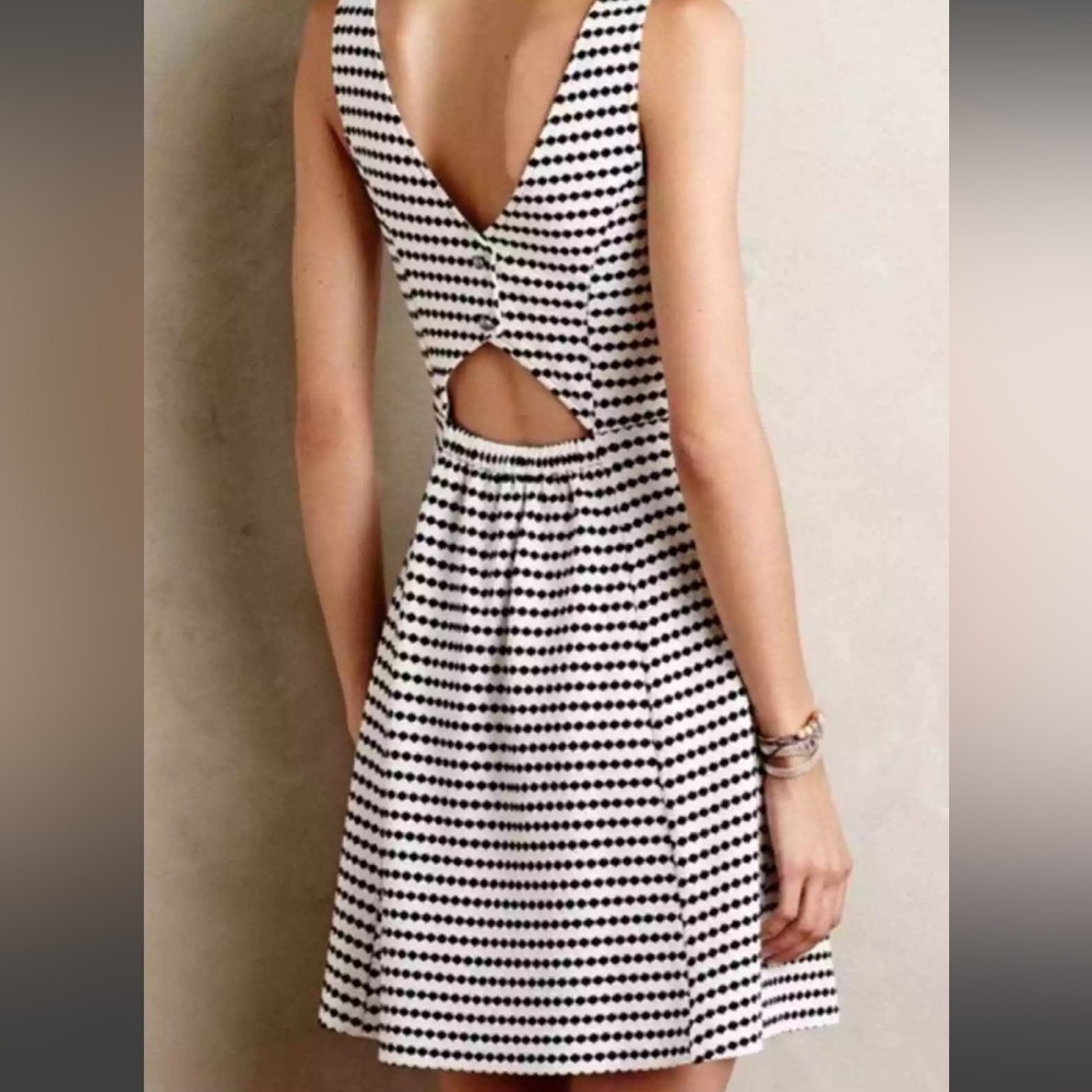 Anthropologie Black and White Mini Dress Like New